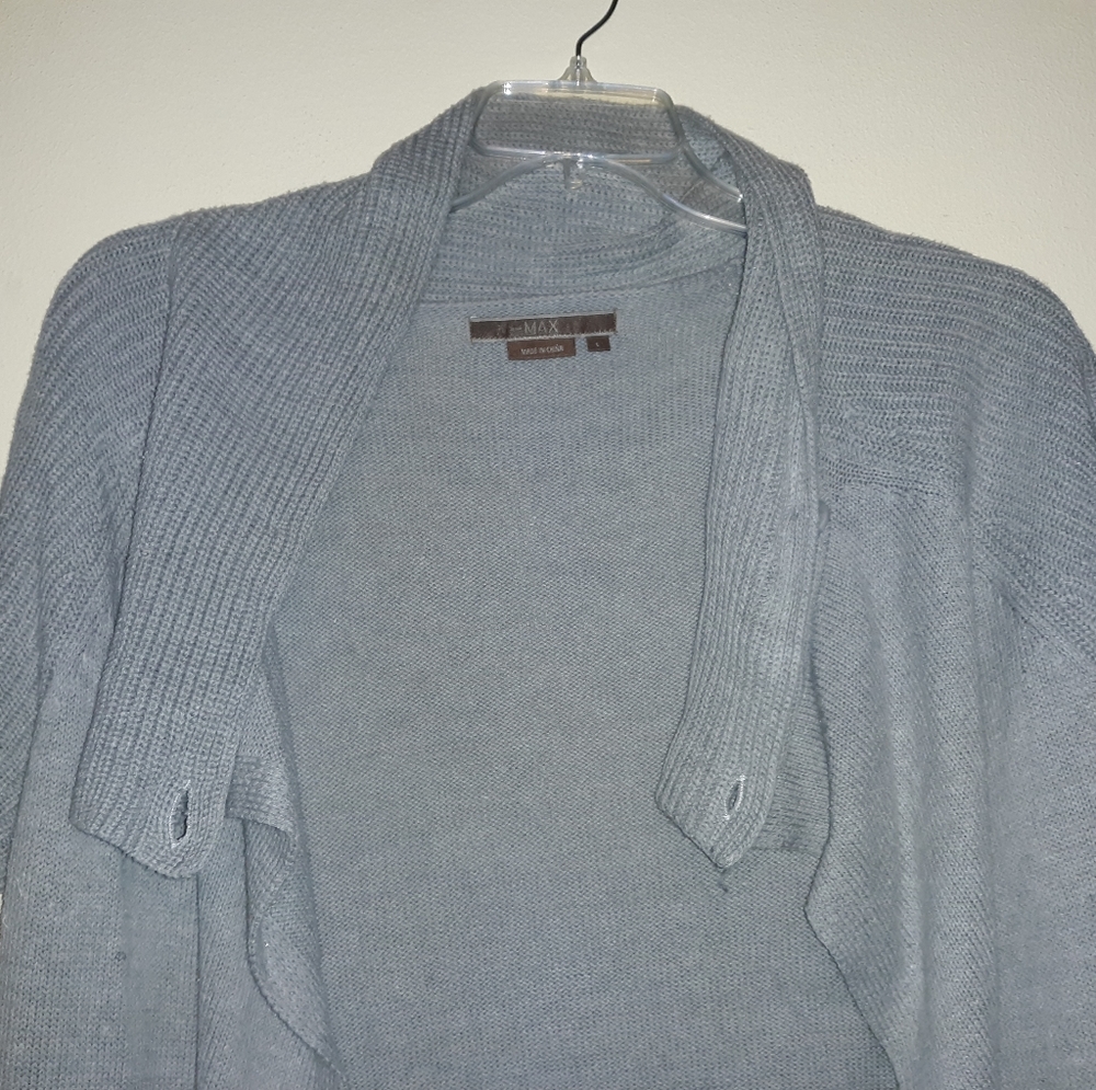 To The Max Gray womens LG cardigan short sleeve
